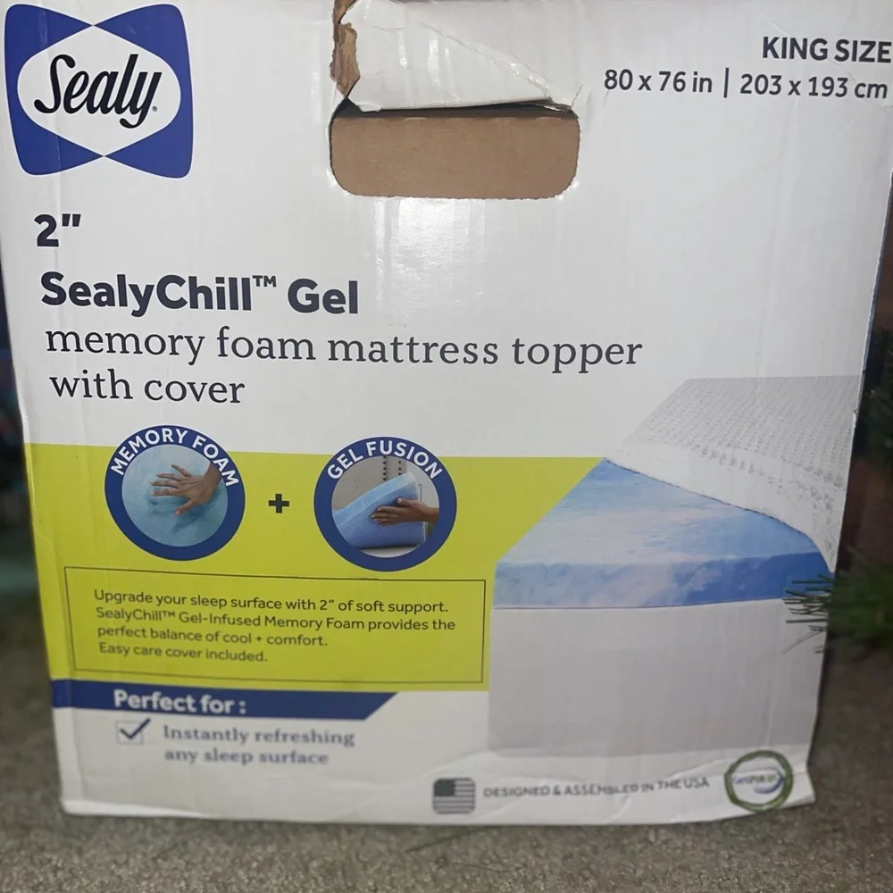 SEALY CHILL GEL MATTRESS TOPPER KING